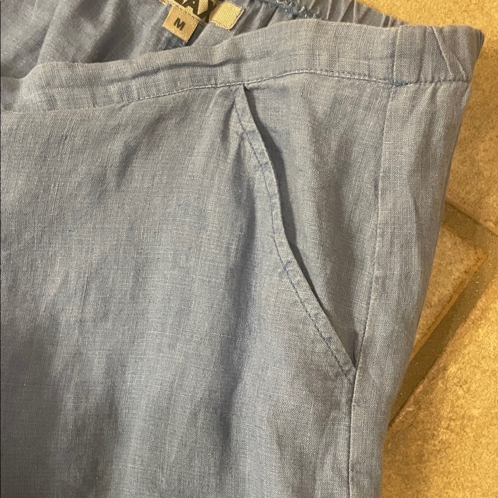 Flax Women's Blue Wide Leg Pants - Picture 4 of 6